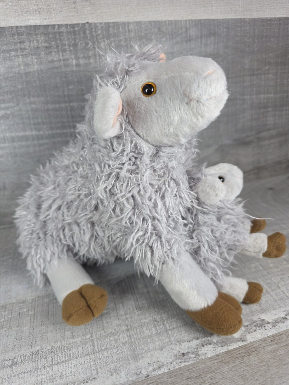 Kohls Cares For Kids Grey Sheep Lamb Plush 11” Lovey Shaggy Stuffed Animal b166